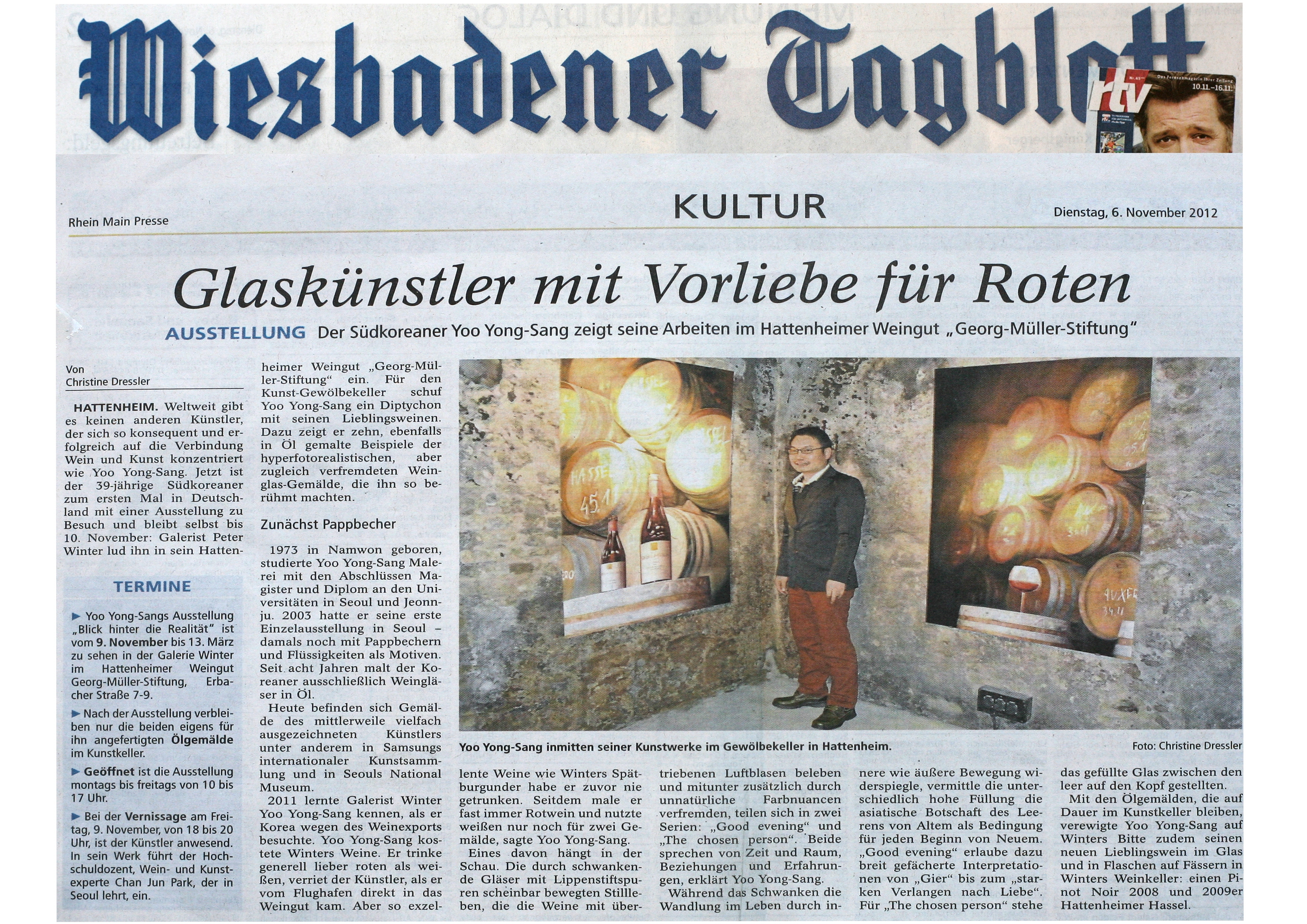 유용상 2012년 독일 뮤즘 소장 기념 전시 비스바덴 신문 기사.jpg